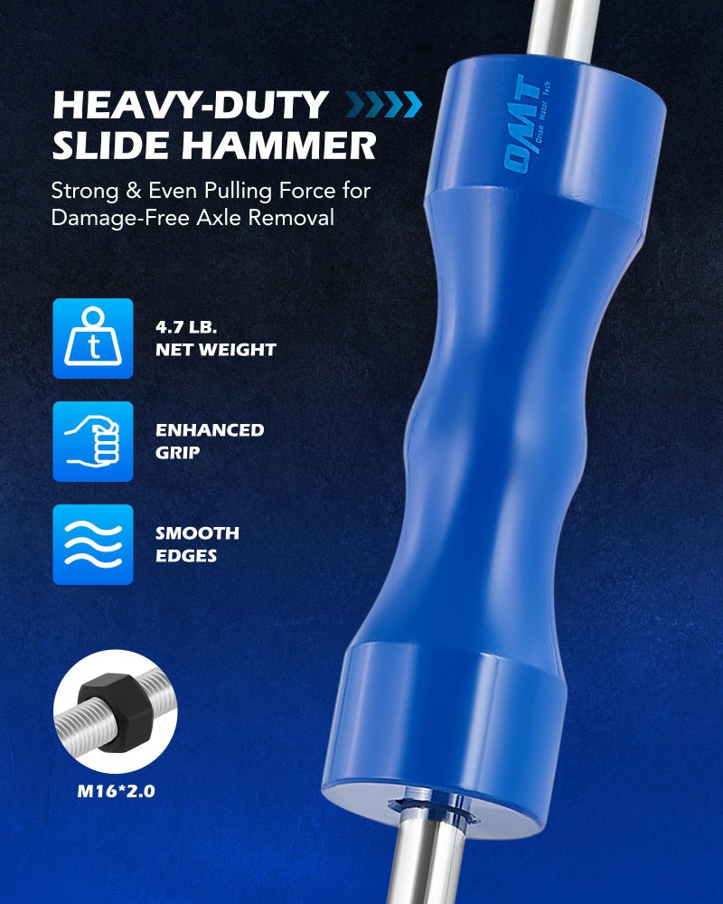 Orion Motor Tech CV Axle Removal Tool, 4 pc. Axle Puller Set with 50 & 64 mm CV Joint Forks Heavy-Duty Slide Hammer, CV Shaft Removal Tool for Ford Taurus Mercury Sable SVT Raptor Lincoln Navigator - Image 4