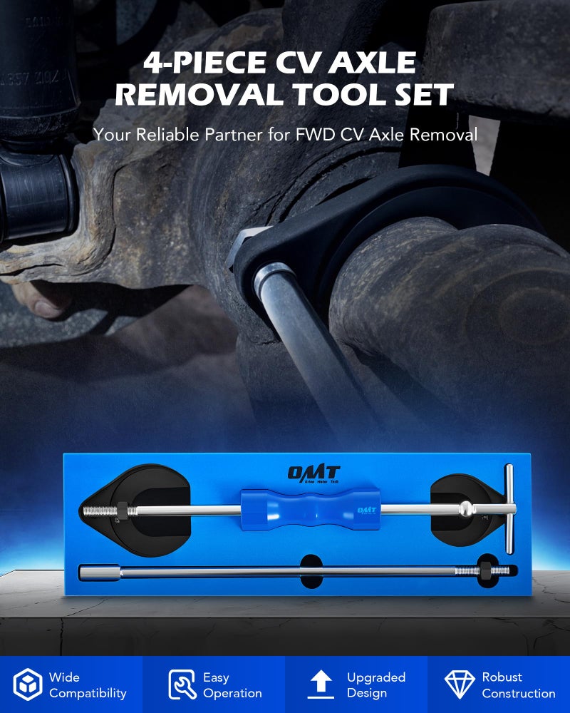 Orion Motor Tech CV Axle Removal Tool, 4 pc. Axle Puller Set with 50 & 64 mm CV Joint Forks Heavy-Duty Slide Hammer, CV Shaft Removal Tool for Ford Taurus Mercury Sable SVT Raptor Lincoln Navigator - Image 2