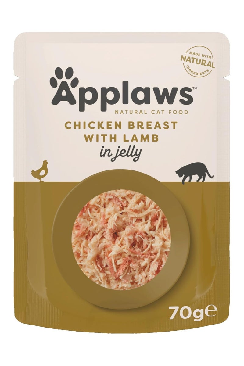 آبلاوس طعام قطط رطب بنكهة الدجاج مع لحم الضان للقطط البالغة 16x70g - اكل قطط رطب عالي الجودة - Image 2