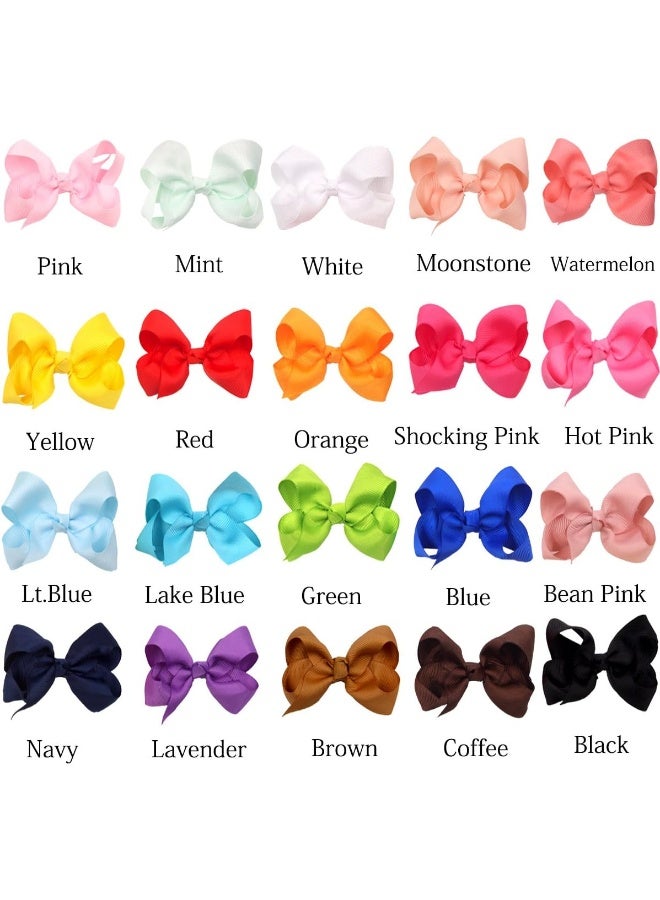 JOYOYO 40Pieces Boutique Grosgrain Ribbon Pinwheel 3" Hair Bows Alligator Clips For Babies Toddlers Teens Gifts In Pairs - Image 3