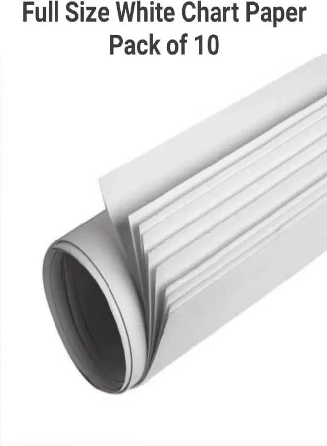 SEJASCOLLECTIONS | Pack of 10 | White, Smooth, A1, BIG / FULL Size, Chart / Pastel Sheets, Used in art and craft, collage, projects, posters etc. Plain / Unrulled, Size: 70x56 centimeters, 200 GSM thickness. - Image 5