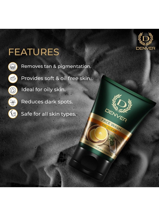 DENVER Oil Clear Face Wash - 100GM Each (Pack of 2)| Goodness of Vitamin C & Green Tea | Oil Cleansing Face Gel for Men | Suitable for Oily Skin | All Skin Type - Image 5