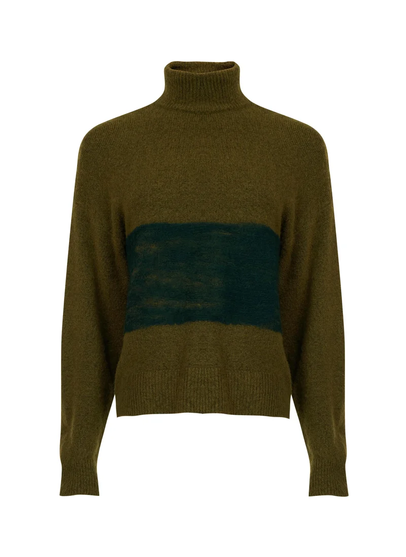 leem Contrast Felt Detail Sweater