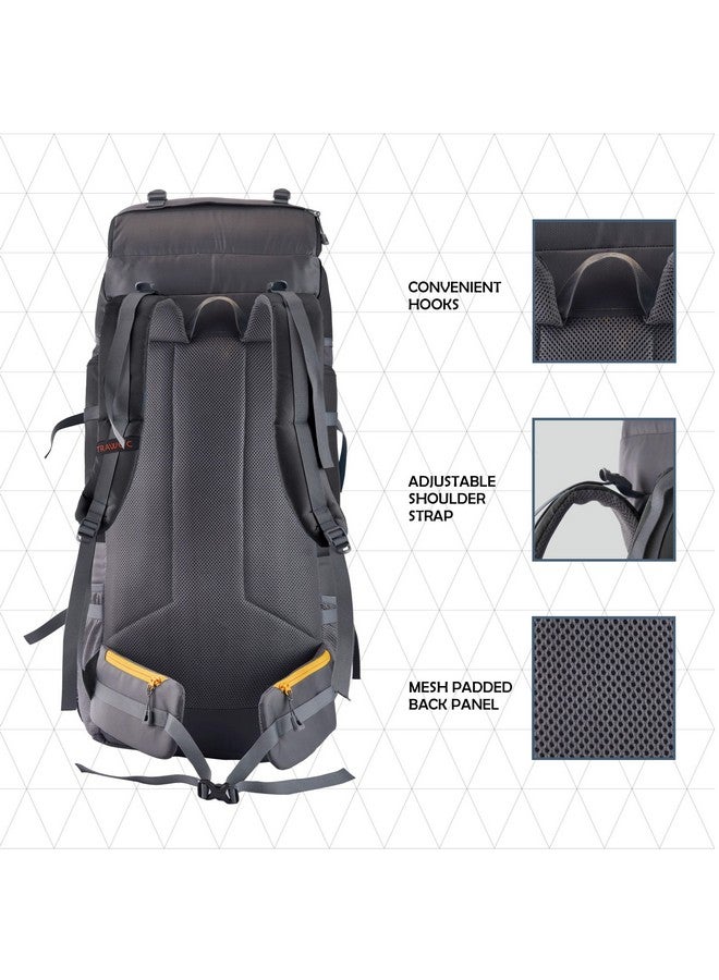 Trawoc TRAWOC STONEX 60 Ltr Travel Backpack Trekking Rucksack bag for Men & Women Travel Bag Hiking Backback, Black, 3 Year Warranty, HK001 - Image 4