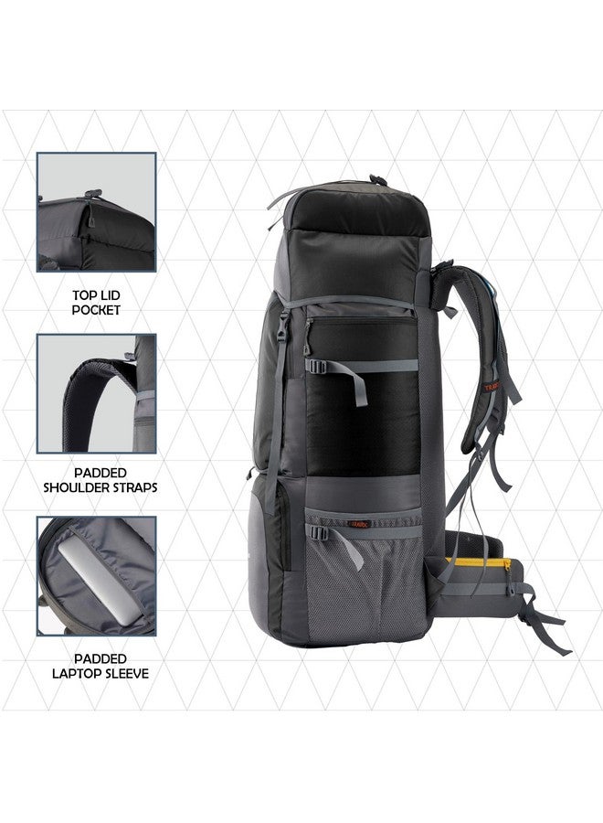 Trawoc TRAWOC STONEX 60 Ltr Travel Backpack Trekking Rucksack bag for Men & Women Travel Bag Hiking Backback, Black, 3 Year Warranty, HK001 - Image 3
