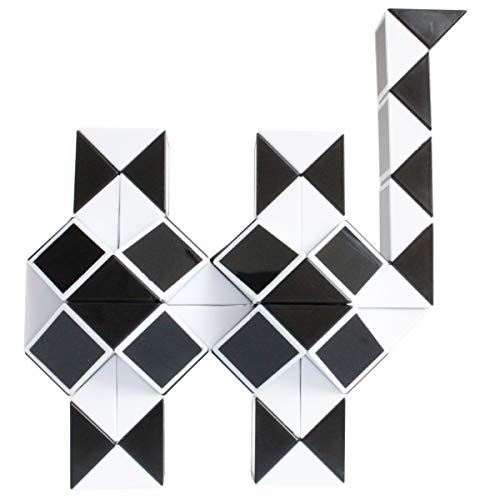 Mipartebo Magic Snake Cube Twist Puzzle 72 Wedges Large Size Twist Fidget Snake Toys Gift Party Favors for Kids Adults Teens Black - Image 1