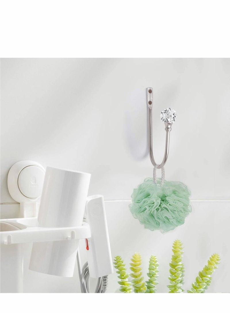 Excefore Curtain Holdback, Wall Mounted Drapery Tiebacks with Clear Crystal Ball, Heavy Duty Metal Decorative Window Holder Hooks Screws (2PCS) - Image 3