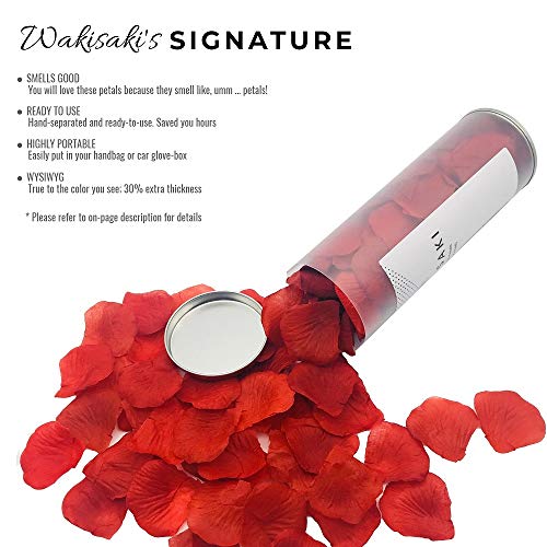 WAKISAKI (Pre-Separated, Scented) WAKISAKI Artificial Silk Rose Petals for Wedding Flower Petals for Romantic Special Night, for Proposal, Anniversary (1,000 PCS, Dark Red) - Image 4