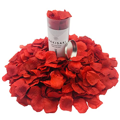 WAKISAKI (Pre-Separated, Scented) WAKISAKI Artificial Silk Rose Petals for Wedding Flower Petals for Romantic Special Night, for Proposal, Anniversary (1,000 PCS, Dark Red) - Image 1