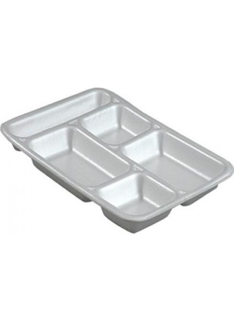 Plate Foam 5 Compartment Table D'hote 100 Piece Pack 7013