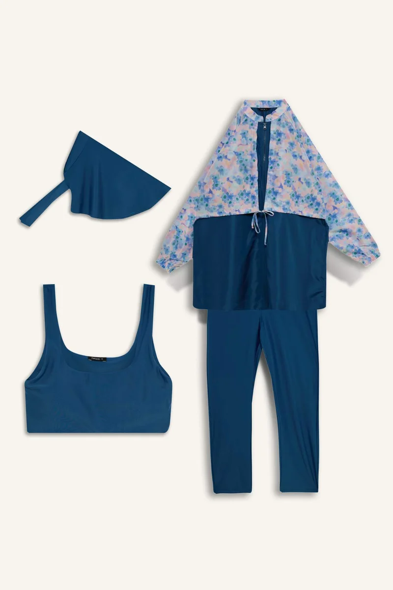 DeFacto Regular Fit Flower 5 Piece Burkini