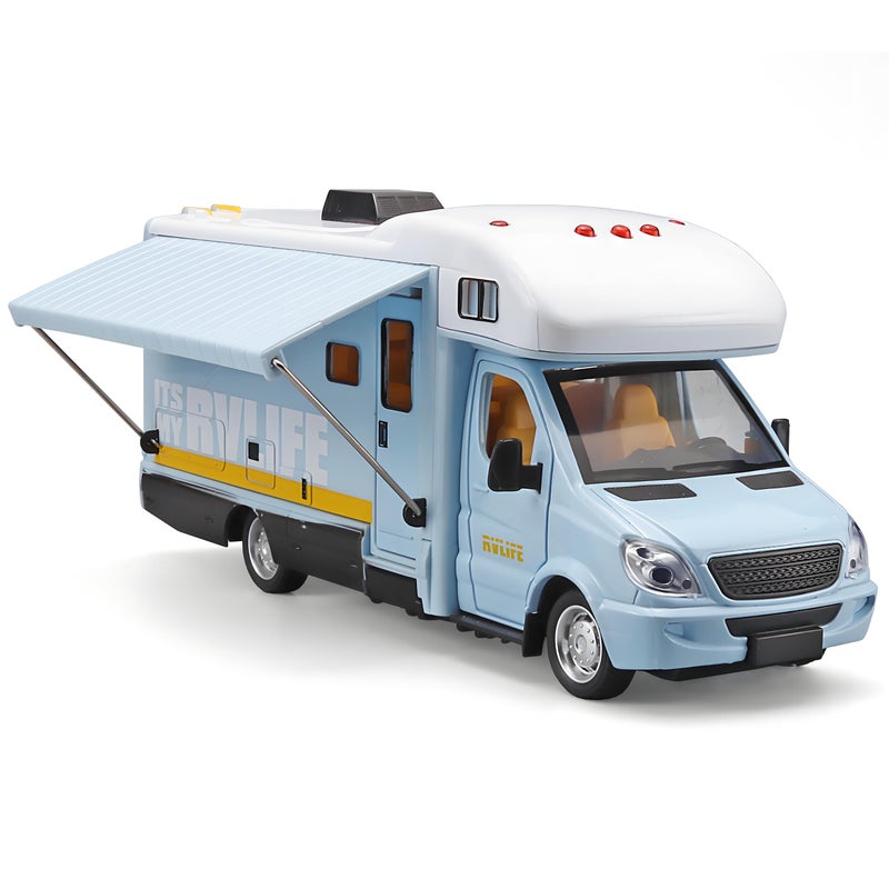 NOVAFUSION Toy Campers for Kids Die Cast Metal RV Toy with Light and Sound Ages 38 Blue - Image 2