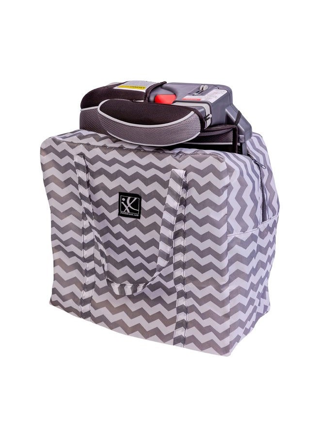 J.L. Childress Go-Go Travel Bag for Backless Booster Seats and Compact Strollers - Fits gb Pockit and BabyZen Yoyo - Booster Seat Travel Bag - Chevron  - Image 1