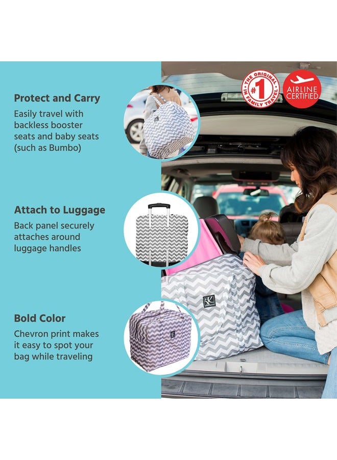 J.L. Childress Go-Go Travel Bag for Backless Booster Seats and Compact Strollers - Fits gb Pockit and BabyZen Yoyo - Booster Seat Travel Bag - Chevron  - Image 2