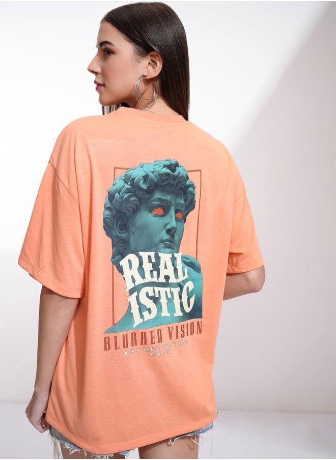 Tokyo Talkies Tokyo Talkies Graphic Print Round Neck Oversized T-Shirt  - Image 4