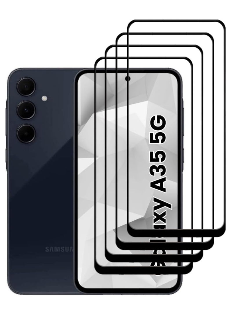 ACLIX 4 Pieces Tempered Glass Screen Protector Antistatic ESD Dustproof Premium Quality High Definition Designed For Samsung Galaxy A35 - Image 1