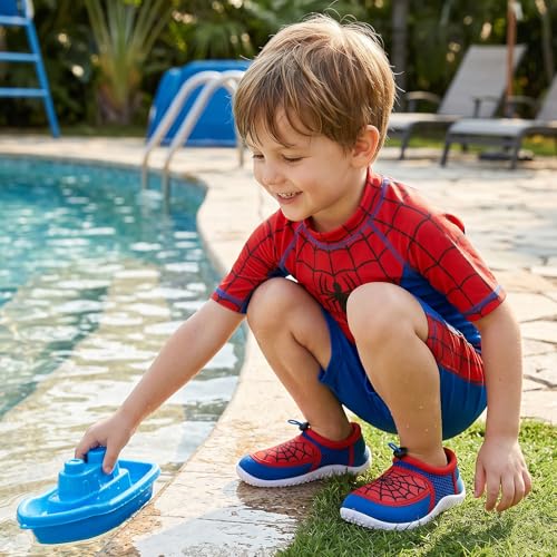 WateLves Kids Water Shoes for Boys and Girls Quick Dry Barefoot Aqua Socks Beach Swim Pool Shoes Toddler Little Kid to Big KidRed Blue 36 - Image 3