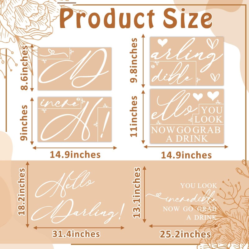 Haiddle Selfie Mirror Decals for Wedding Party Entry Wedding Welcome Signs for Backdrop Welcome to Our Weddings Signs Decals Hello Darling Welcome Mirror Stickers Just Married Sign Bride to be Sign Decal - Image 2