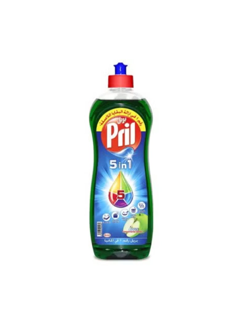 Pril Apple Vinegar Dishwashing Liquid 1L Pack of 6 Powerful Grease Removal & Fresh Apple Scent - Image 1