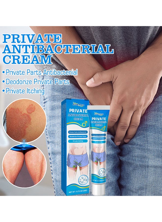SOUTH MOON - Private Antibacterial Cream For Men, External Use Anti Itching Man Private Care Private Relief More Hydrate Supple Care, External Use Itch Relief Cream Anti Itch Cream Itch Relief For Men 20G - Image 1