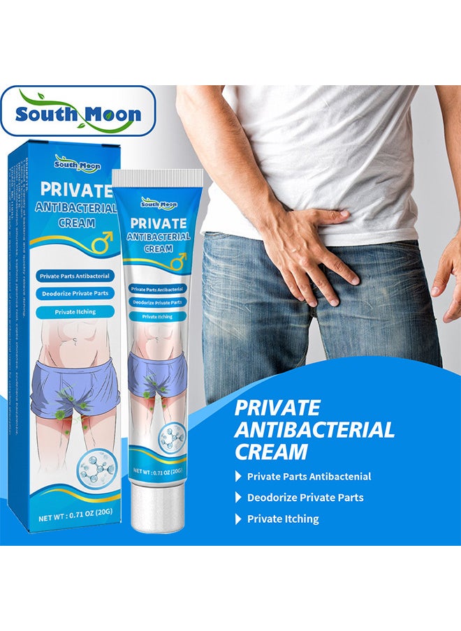 SOUTH MOON - Private Antibacterial Cream For Men, External Use Anti Itching Man Private Care Private Relief More Hydrate Supple Care, External Use Itch Relief Cream Anti Itch Cream Itch Relief For Men 20G - Image 1