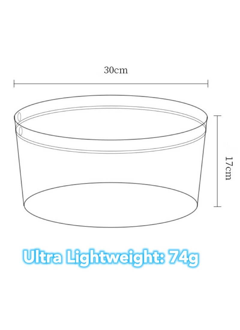 Ayeeb Portable Travel Basin Multifunction Reusable Cylinder Round Bucket, Foldable Flat Pack in Any Bag, Versatile for Kitchen/ Wash up/ Laundry/ Cleaning/ Hiking/ Camping/ RV/ Hotel/ Home Use, Lightweight Vertical Stand Clear Strong Durable PVC Odourfree Harmless Material, 12" Wide 10L Large Capacity  - Image 3