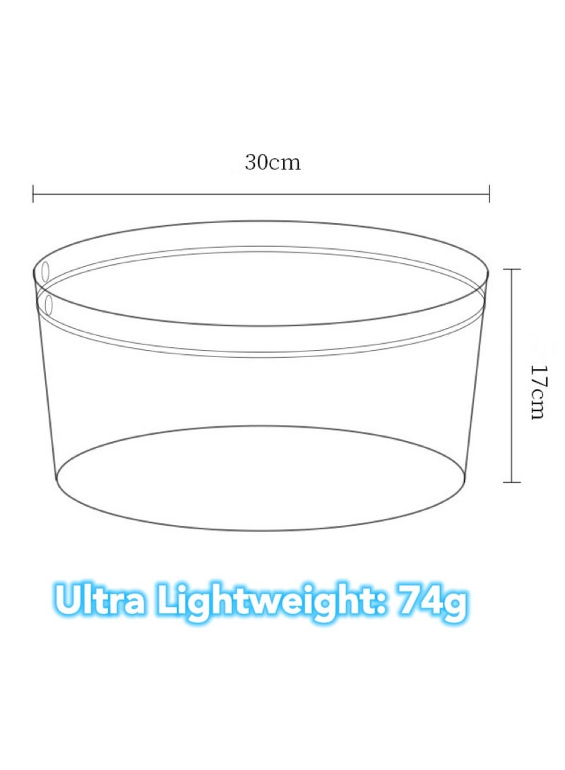 Ayeeb Portable Travel Basin Multifunction Reusable Cylinder Round Bucket, Foldable Flat Pack in Any Bag, Versatile for Kitchen/ Wash up/ Laundry/ Cleaning/ Hiking/ Camping/ RV/ Hotel/ Home Use, Lightweight Vertical Stand Clear Strong Durable PVC Odourfree Harmless Material, 12" Wide 10L Large Capacity - Image 2