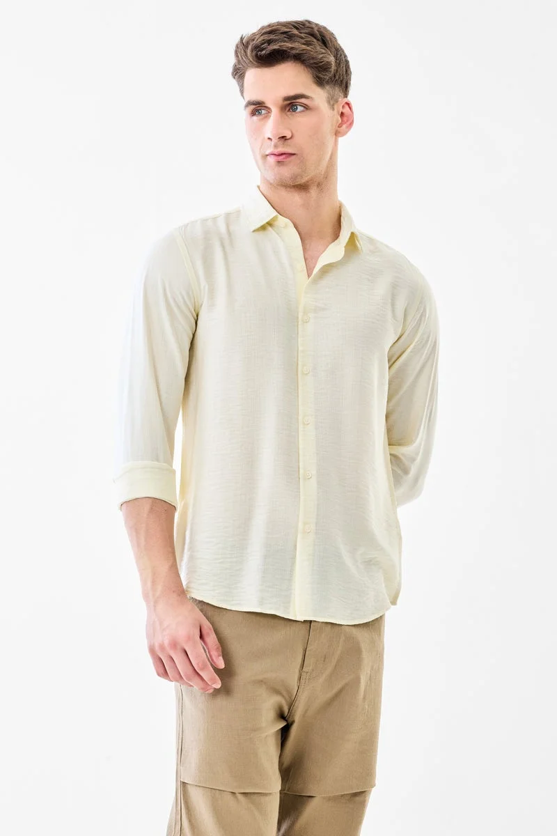 سنيتش Cream Slim Fit Shirt