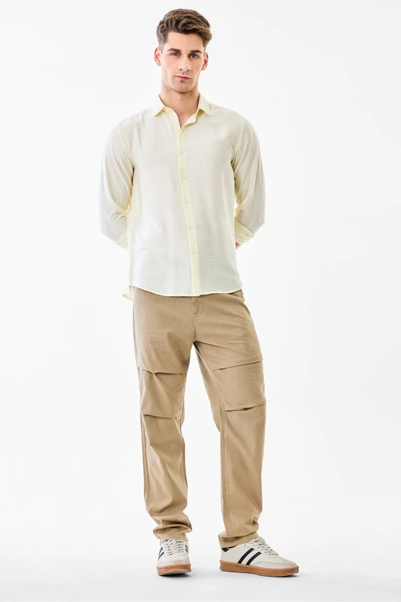سنيتش Cream Slim Fit Shirt