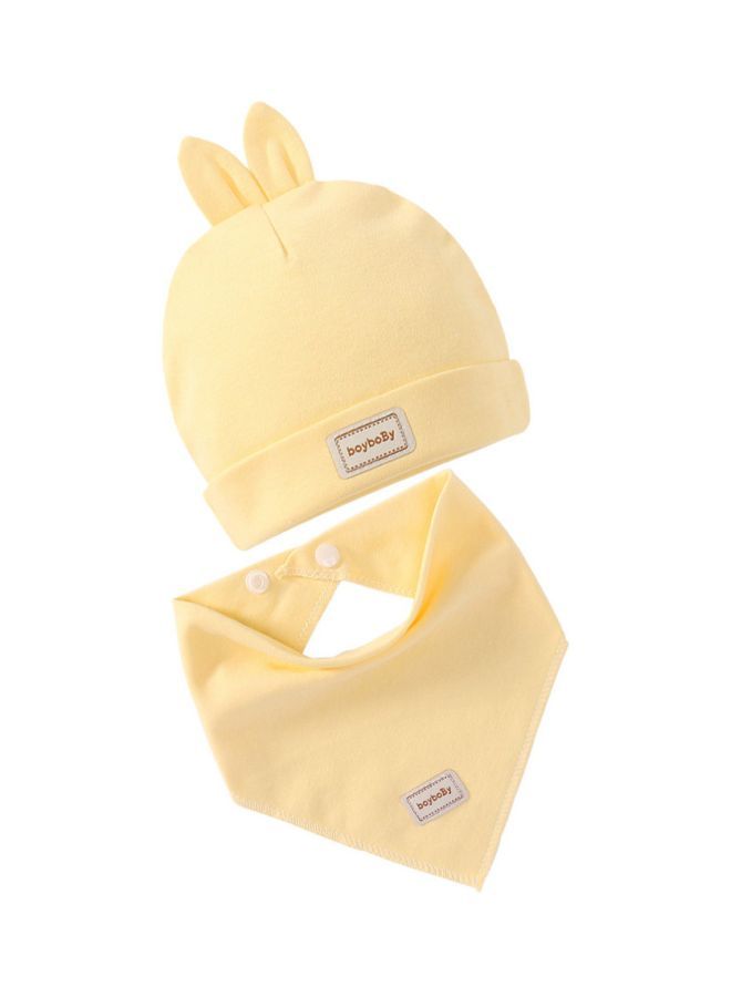 NIBEMINENT 2-Piece Owl Pattern Hat And Bib Set