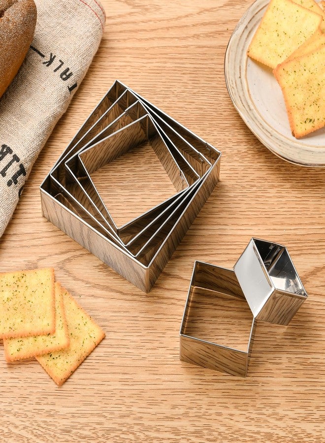 GLECTG 6 PCS Square Cookie Cutter Set - Cookie Cutters (1.5-4 Inch), Stainless Steel Set for Baking, Cookies, Biscuits & DIY - Durable Square Cutters for Holiday & Daily Use - Image 5