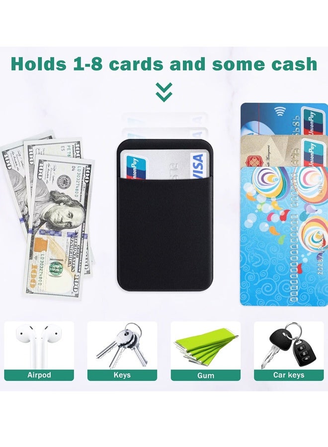3Pack Cell Phone Card Holder Pocket for Back of Phone,Stretchy Stick on Wallet Credit Card ID Case Pouch - Image 4