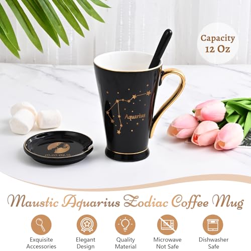 Maustic Aquarius Gifts for Women, January February Birthday Gifts, Astrology Horoscope Zodiac Constellation Gift for Best Friends, Astrology Lover, Aquarius Mug, 12 Oz - Image 5