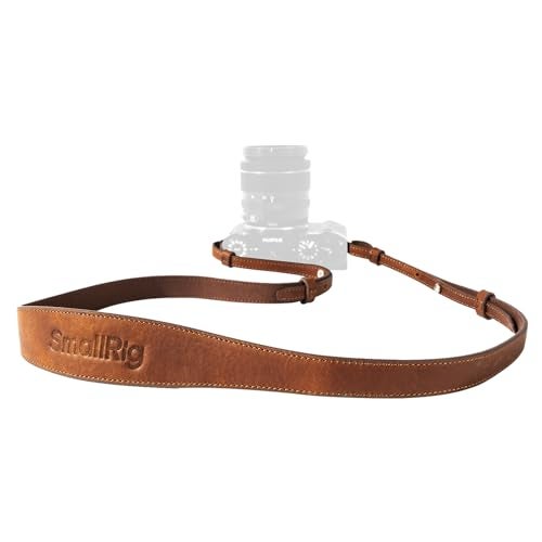 SMALLRIG Universal Leather Camera Shoulder Strap for DSLR Camera Adjustable 100 to 110cm 39 to 43in Max Load 10kg 22lb Ergonomic Shoulder Support for TravelVlogging Brown 5209 - Image 1