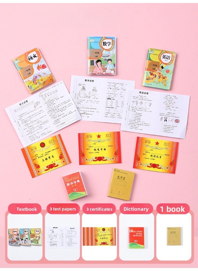 Mini Small School Bag Miniature Stationery Mini Small Items Girl Crossbody Bag Small Book Full Set Of Toys 