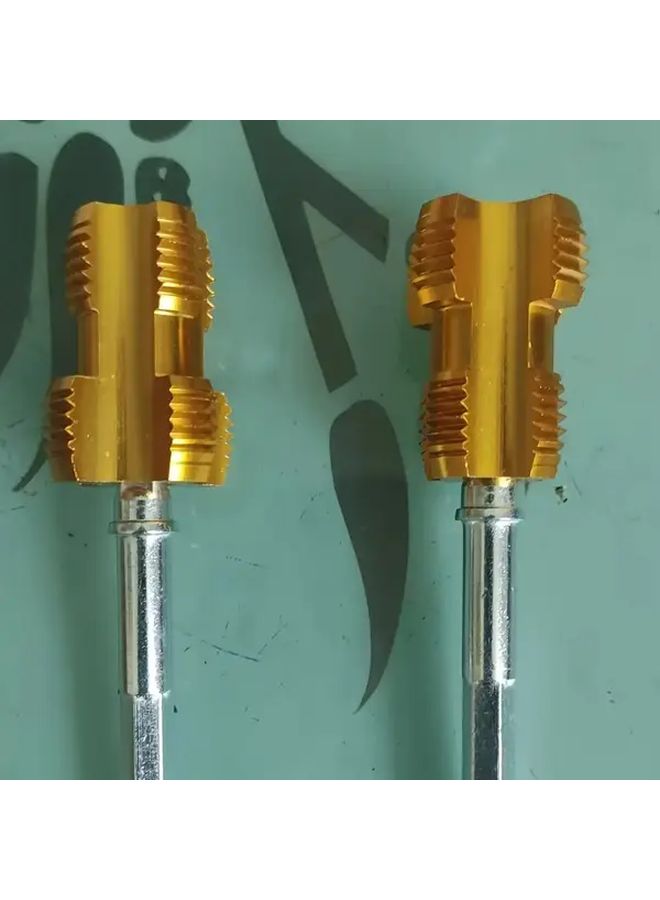 2 Piece Set Golden Electric Tapping Reamer Reusable Threading Tool Ergonomic Grip for PVC PPR Pipes Plumbing Repair - Image 5