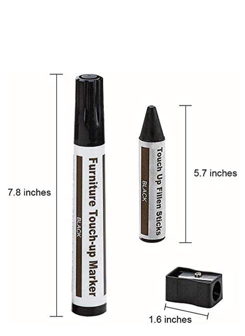 SYOSI - Total Furniture Repair System - 17Pc Scratch Restore Touch-Up Kit - Felt Tip Markers, Wax Stick Crayons - Image 1
