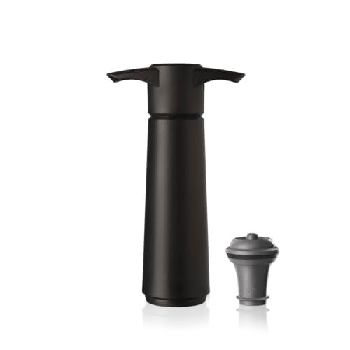 Vacu Vin Wine Saver Black Blister Vacuum Pump & Stopper | Wine Preservation System with Pump & Universal Rubber Stopper (1 Pump, 1 Wine Stopper) Set of 2 (Imported from Netherland) - Image 1