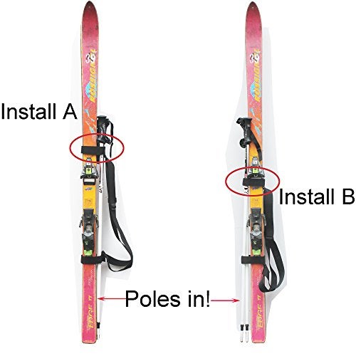 YYST Ski Tote | Skis and Poles Backpack Carrier | Ski and Pole Carry Sling Strap| ski Shoulder Strap -Hold your Poles together -Free your hand! Stronger than One Single Sling. - Image 2
