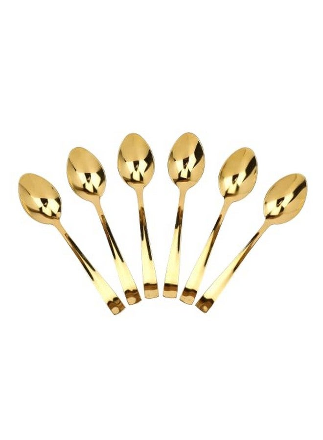 ROSTON Cutlery Set 6 PCS Stainless Steel Gold Premium Spoon Set Luxury Dinning tabelware Gift for House Warming (6PCS Spoon and Stand) - Image 3