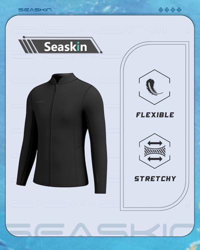 Seaskin Mens Wetsuit Tops 2mm Front Zipper - Image 3