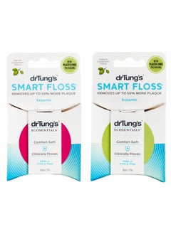 drTung's DrTung's Smart Floss - Natural, PTFE & PFAS Free Floss, Gentle on Gums, Expands & Stretches, BPA Free Floss - Natural Dental Floss Cardamom Flavor (Pack of 2) 