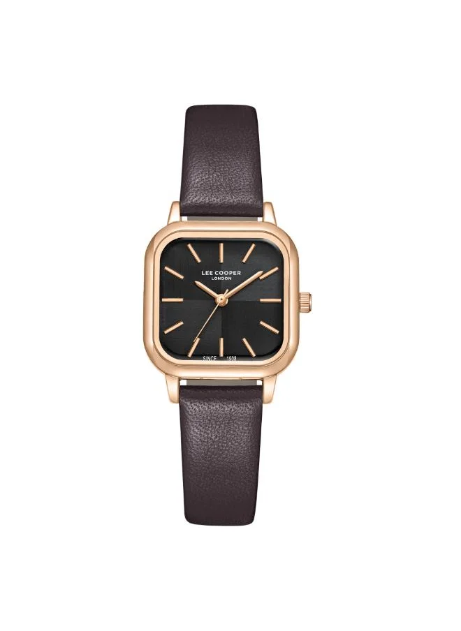 Lee Cooper Women's Analog Display Watch With Dark Brown Leather Strap - LC08152.462