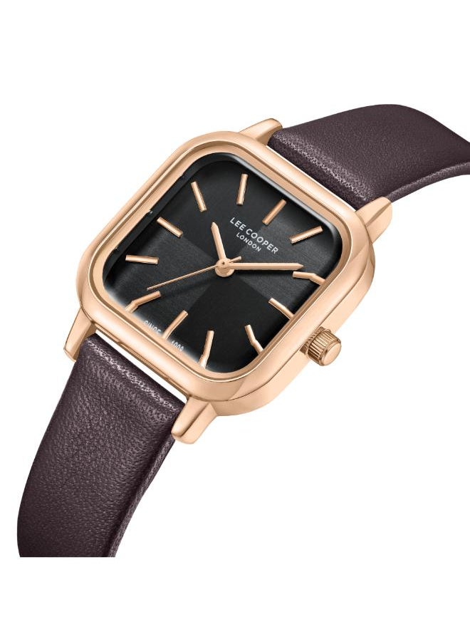 Lee Cooper Women's Analog Display Watch With Dark Brown Leather Strap - LC08152.462  - Image 2