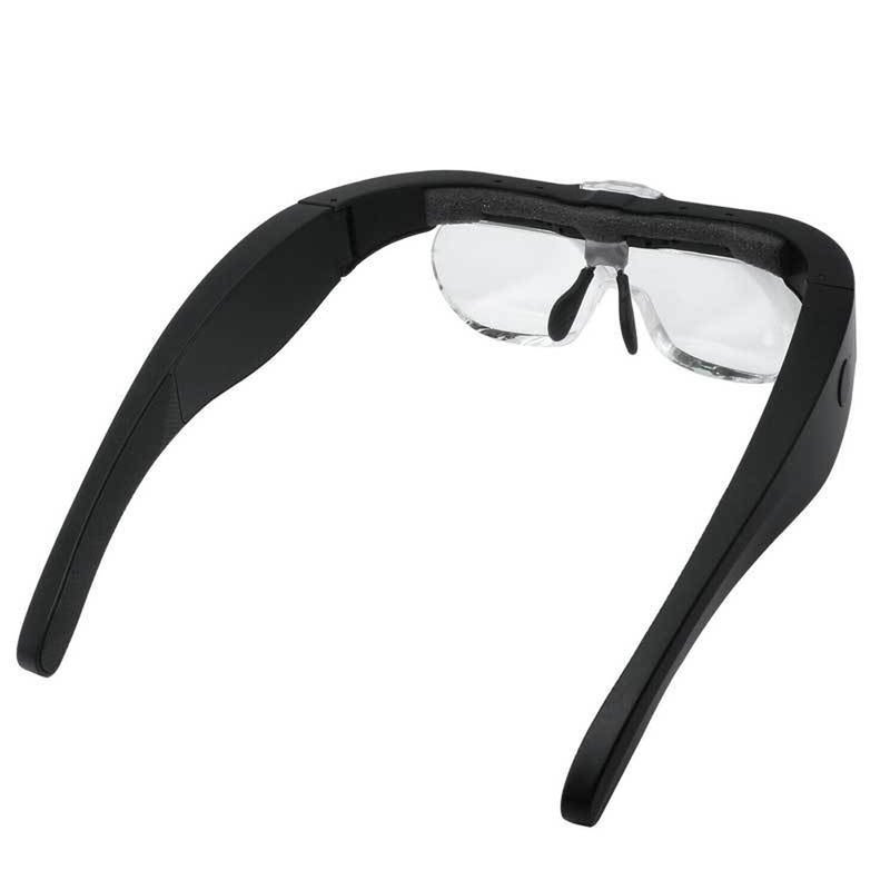Magnifying Glasses 4 Pairs Replaceable Acrylic Resin Lenses - Rechargeable Battery LED Light Hands-Free Magnifier for Reading Painting Watch Restoration Arts Crafts - Image 4