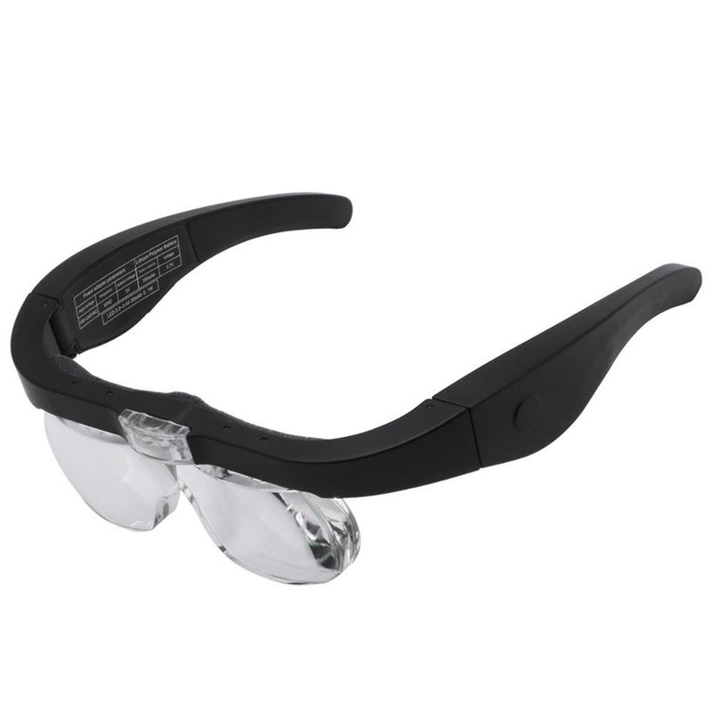 Magnifying Glasses 4 Pairs Replaceable Acrylic Resin Lenses - Rechargeable Battery LED Light Hands-Free Magnifier for Reading Painting Watch Restoration Arts Crafts - Image 1