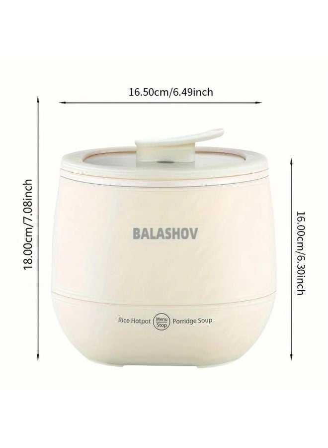 أرز أبيض صغير طنجرة رز كهربائية صندوق غداء محمول وعاء غير لاصق يحافظ على الدفء لمدة 1-3 أشخاص - Image 1