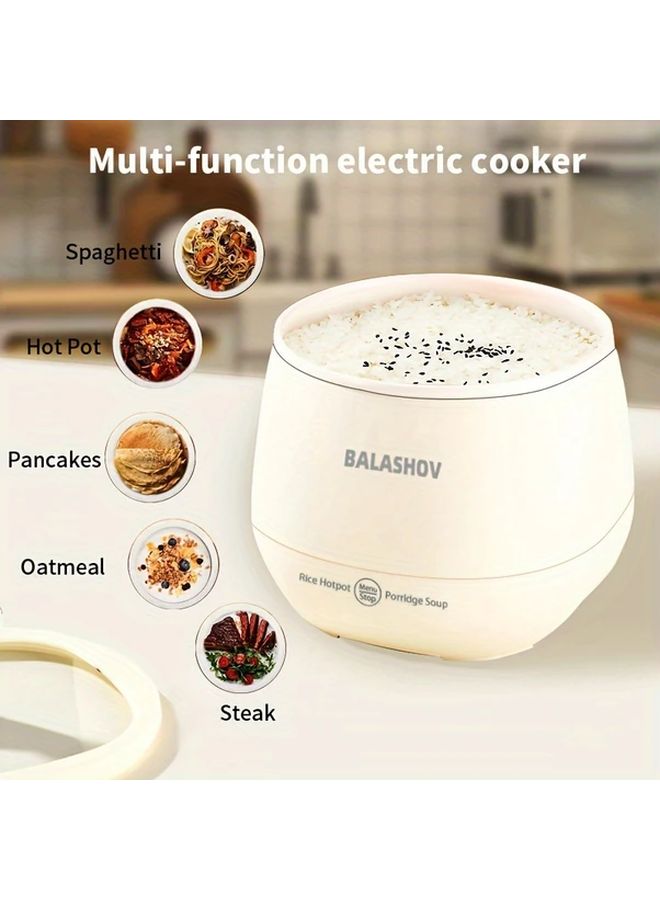 أرز أبيض صغير طنجرة رز كهربائية صندوق غداء محمول وعاء غير لاصق يحافظ على الدفء لمدة 1-3 أشخاص - Image 3