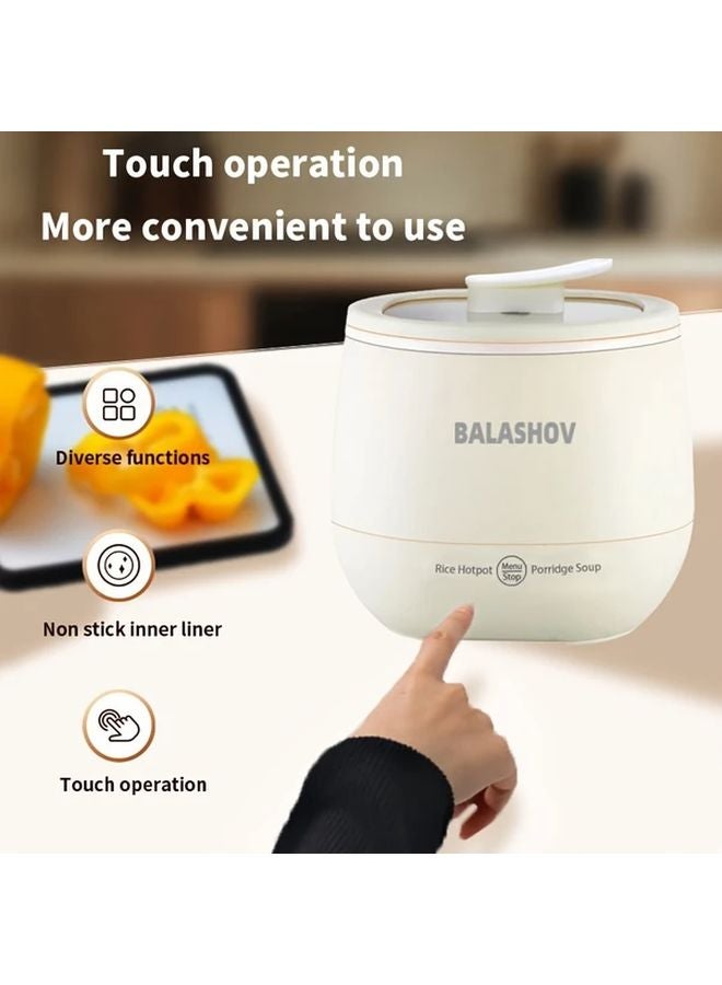 أرز أبيض صغير طنجرة رز كهربائية صندوق غداء محمول وعاء غير لاصق يحافظ على الدفء لمدة 1-3 أشخاص - Image 4