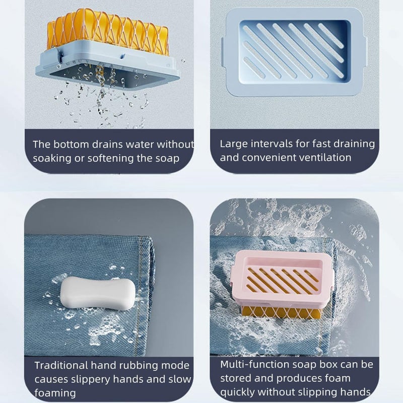 GODFLY Multifunctional Mesh Soap Bubble Box, Elastic Soap Saver, Portable Hands-Free Foam Dispenser, Perfect for Shower and Laundry, Quick Foaming, Durable, Ideal for Travel (Pack of 1) - Image 5